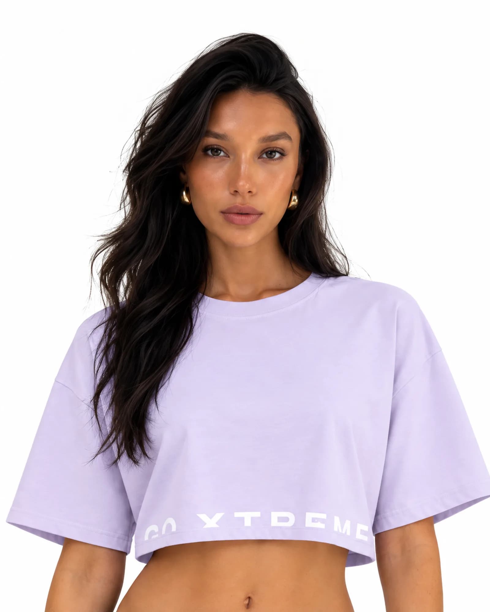 Boxy Crop Tee in Purple