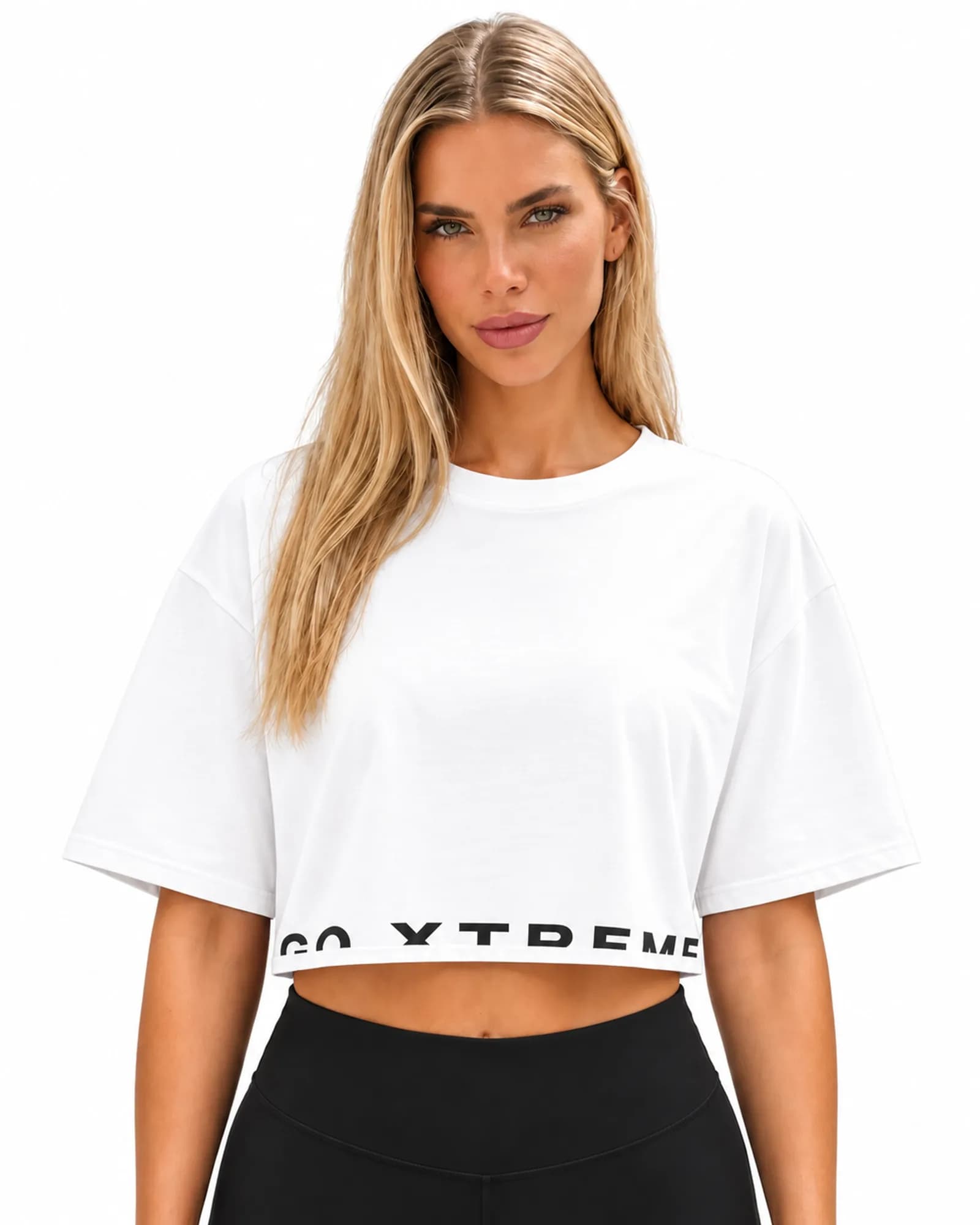 Boxy Crop Tee in White