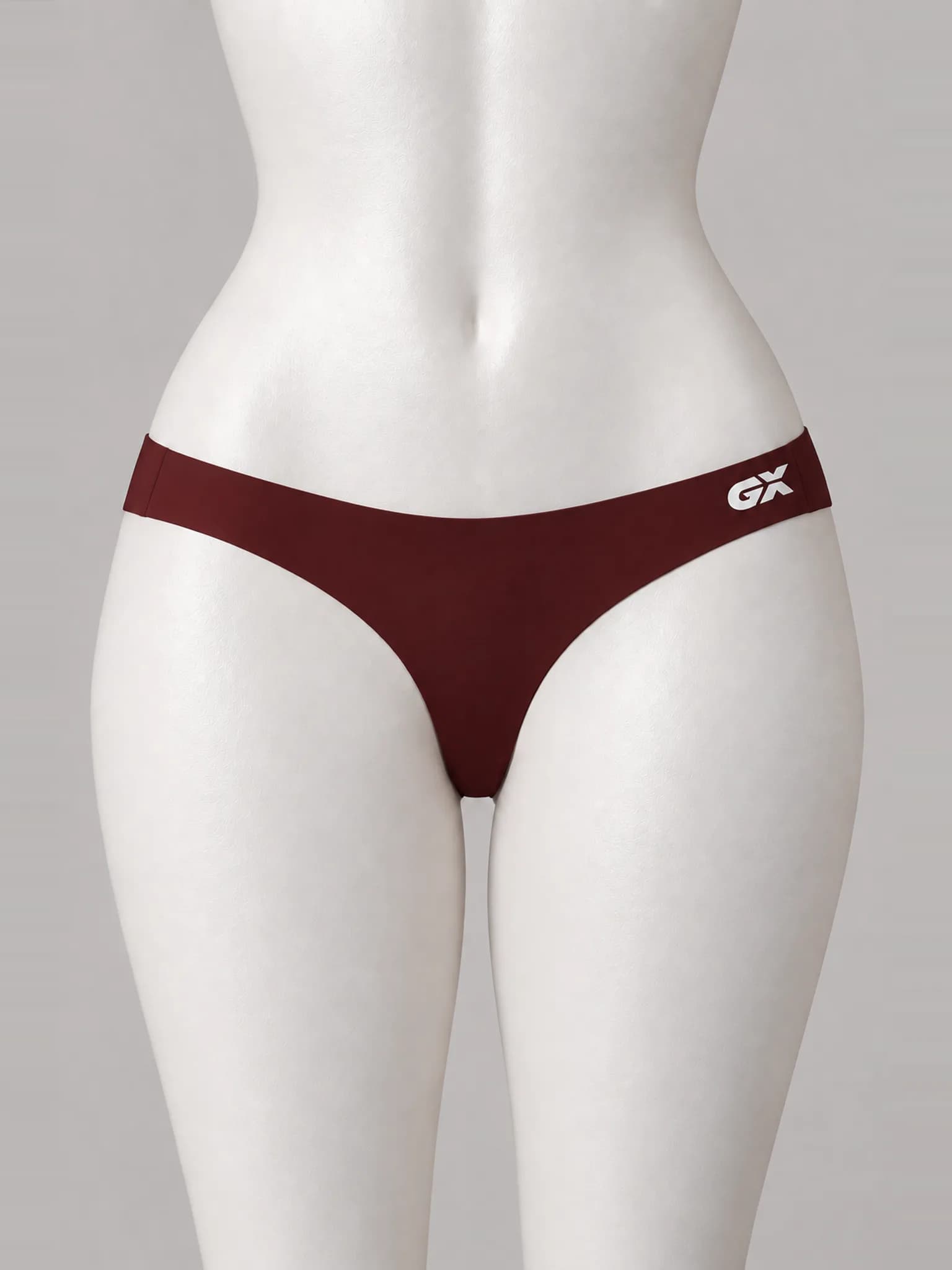Seamless V-Waist Thong in Maroon
