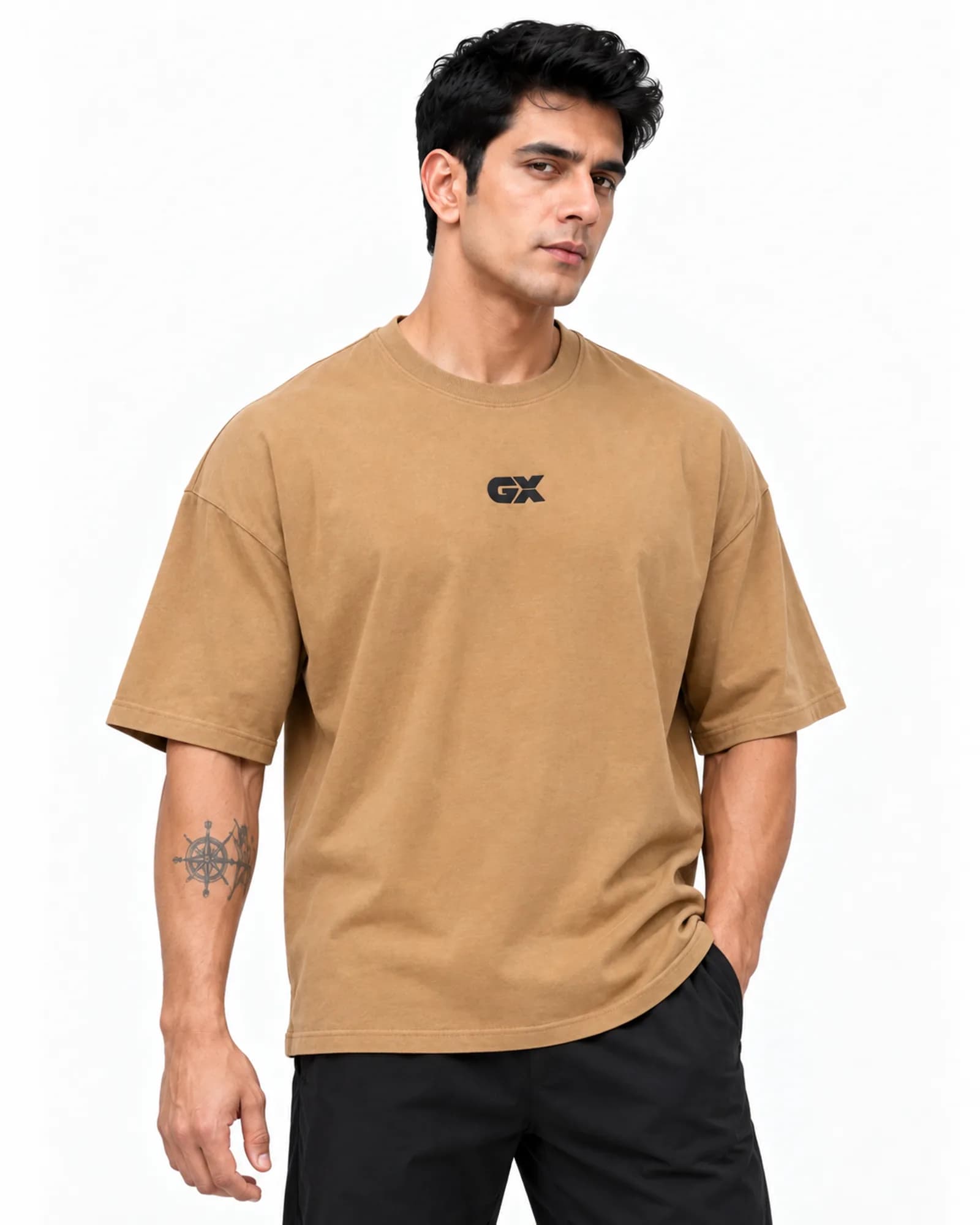 Oversized Street Tee in Brown