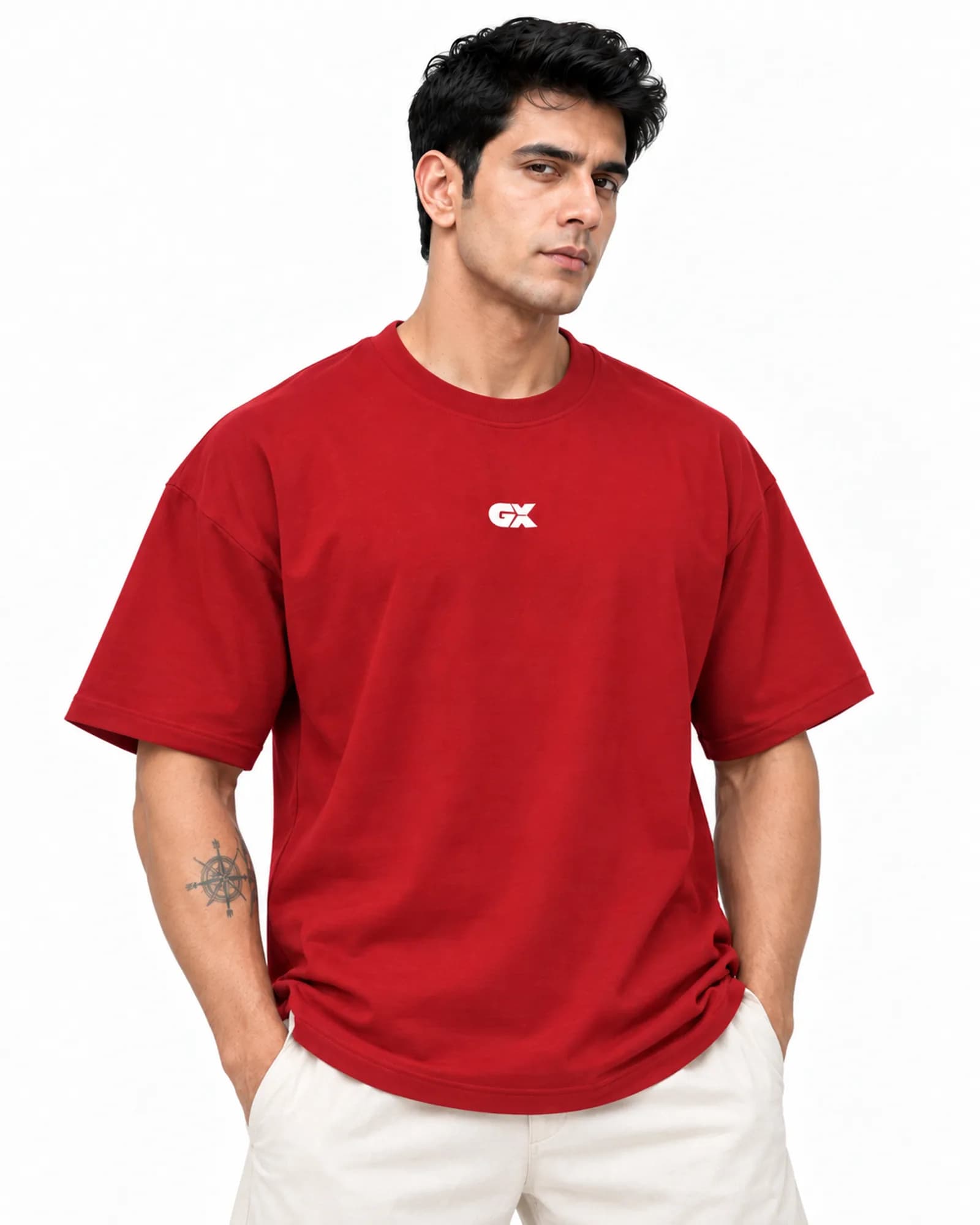 Oversized Street Tee in Maroon