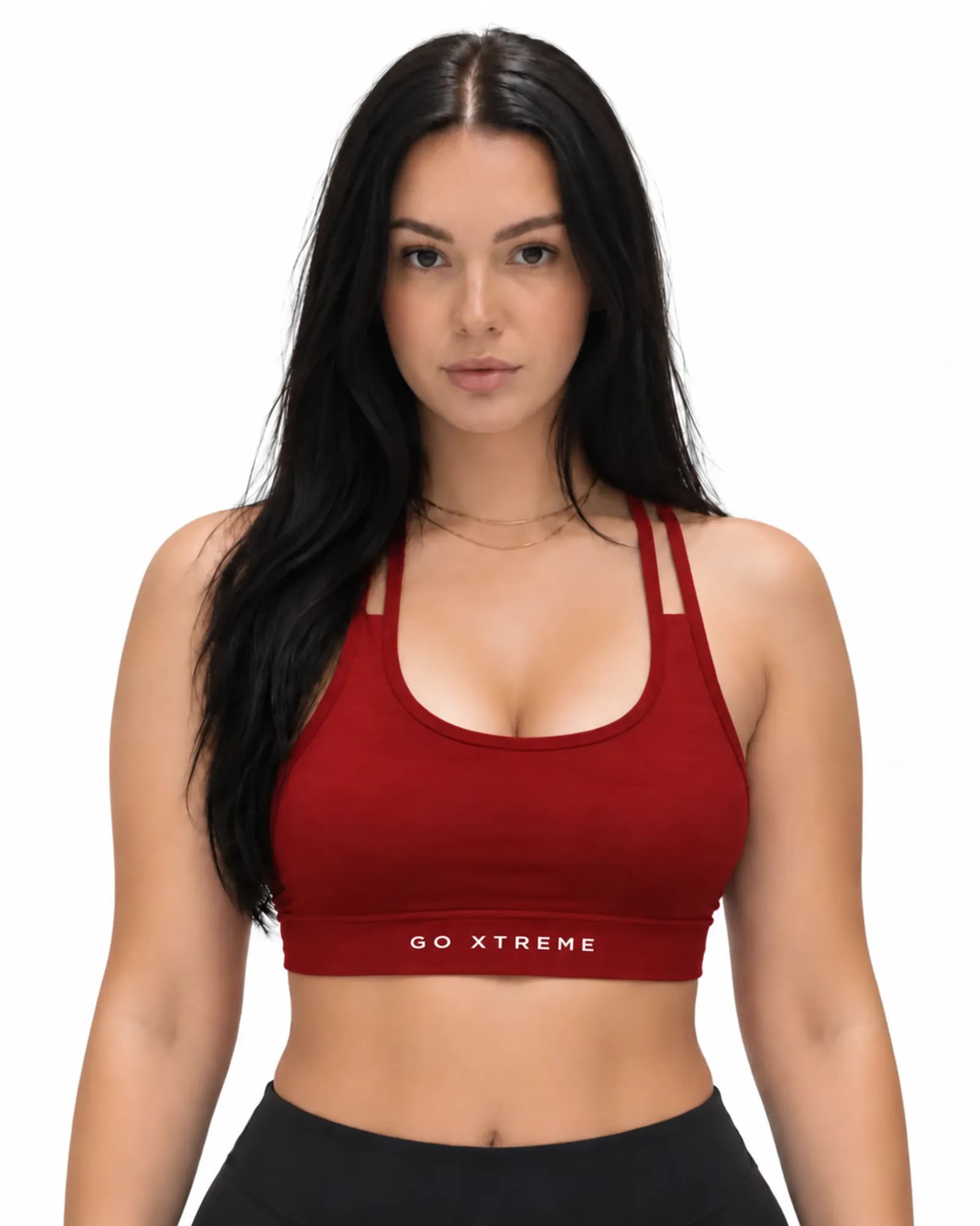 Sculpt Cross-Back Sports Crop in Maroon