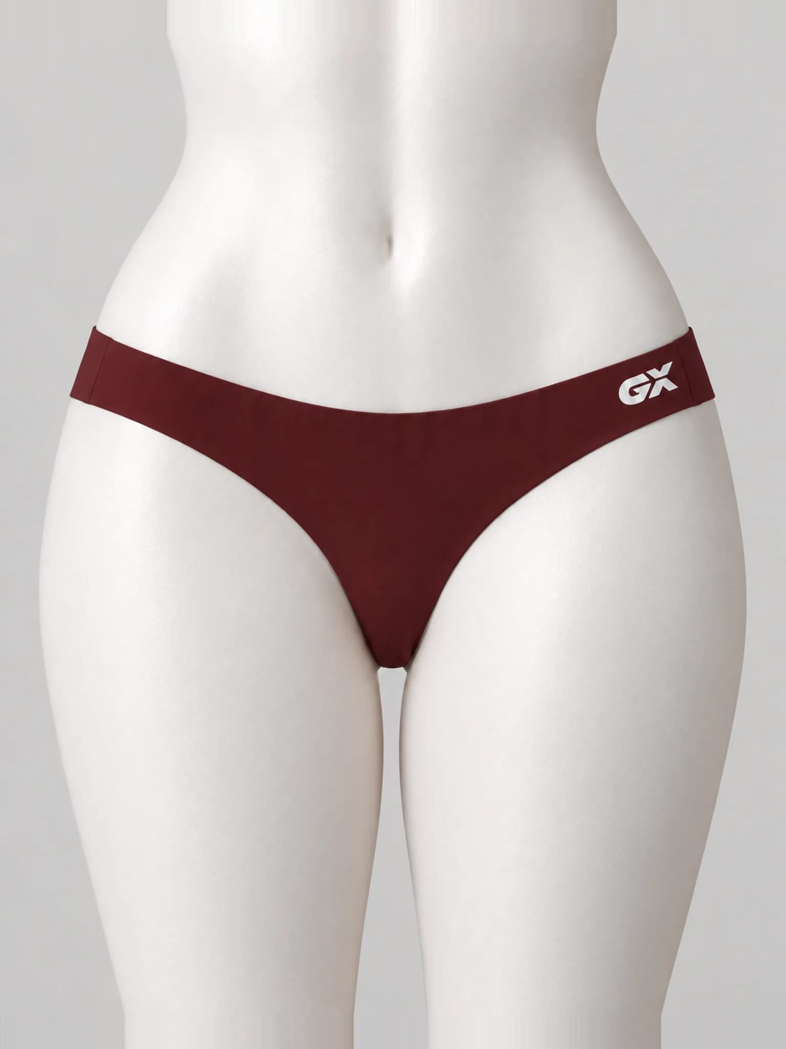 Seamless V-Waist Bikini Brief in Maroon